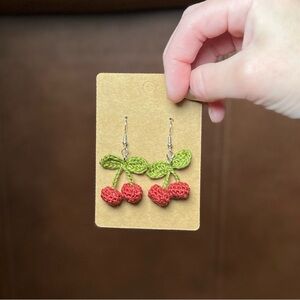 Crochet Cherry Earrings